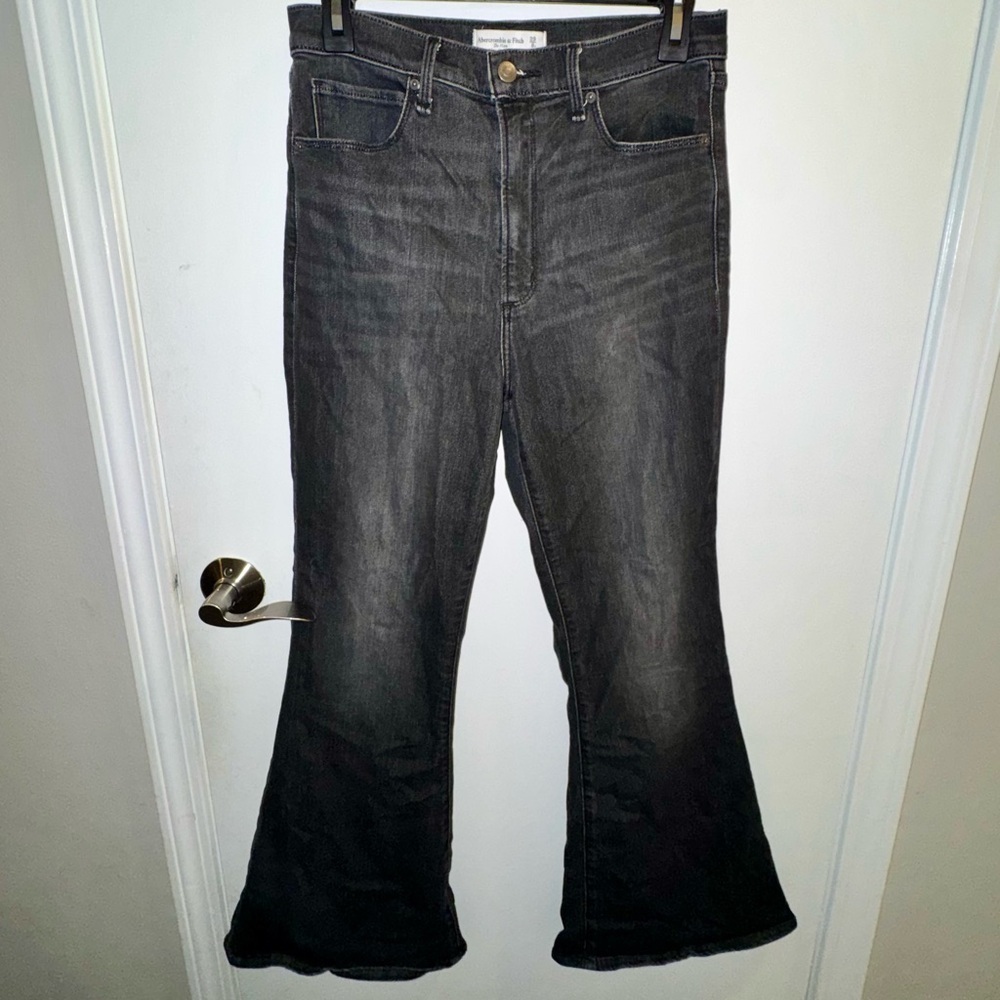 Abercrombie & Fitch Dark Gray Flare Jeans 8 Short